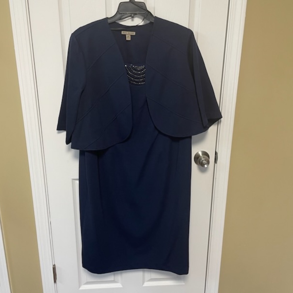 New without tags Maya Brooks knee length dress; Color: Navy Blue, Size 18W
